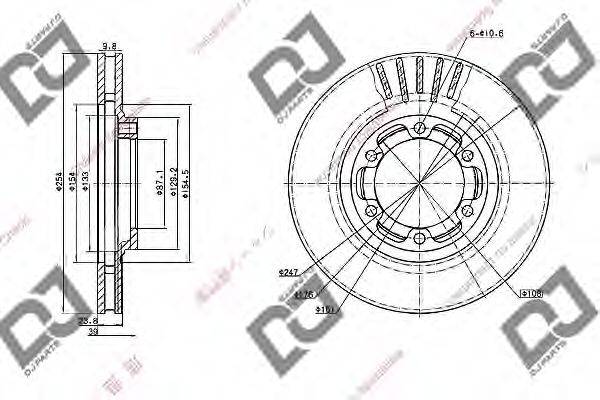 DJ PARTS BD1031 гальмівний диск