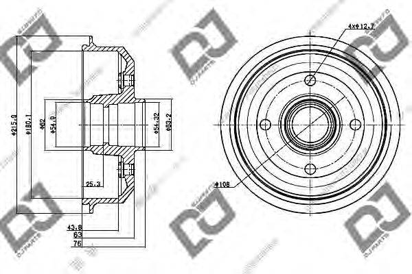 DJ PARTS BR1092 Гальмівний барабан