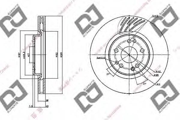 DJ PARTS BD1121 гальмівний диск