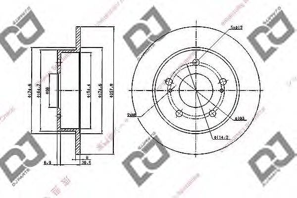 DJ PARTS BD1966 гальмівний диск