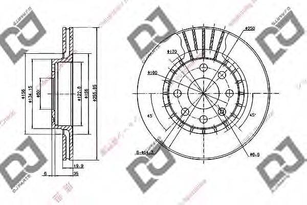 DJ PARTS BD1980 гальмівний диск