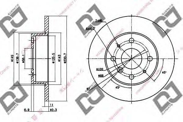 DJ PARTS BD1261 гальмівний диск