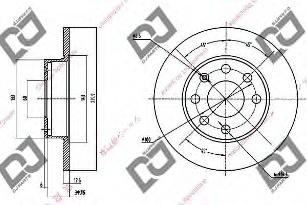 DJ PARTS BD1266 гальмівний диск