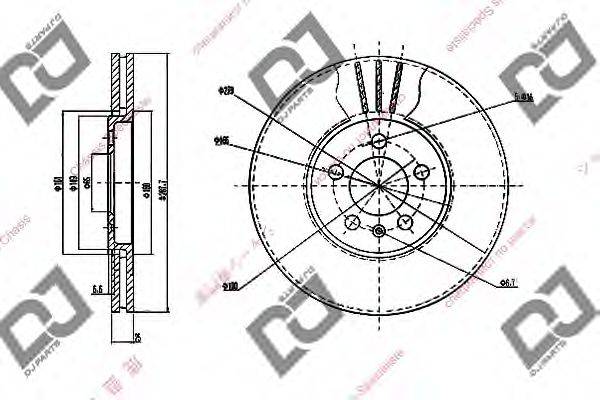 DJ PARTS BD1847 гальмівний диск