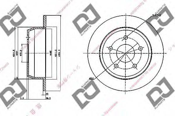 DJ PARTS BD1693 гальмівний диск