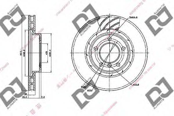 DJ PARTS BD1614 гальмівний диск