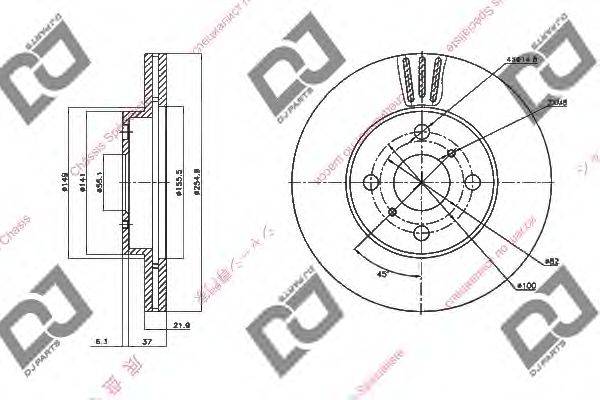 DJ PARTS BD1449 гальмівний диск