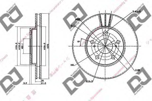 DJ PARTS BD1454 гальмівний диск