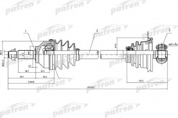 PATRON PDS0196 Приводний вал