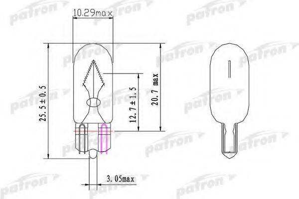 PATRON PLWY5W Лампа розжарювання, ліхтар покажчика повороту; Лампа розжарювання, стоянковий/габаритний вогонь; Лампа розжарювання, ліхтар покажчика повороту