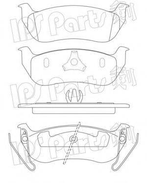 IPS PARTS IBR1991 Комплект гальмівних колодок, дискове гальмо