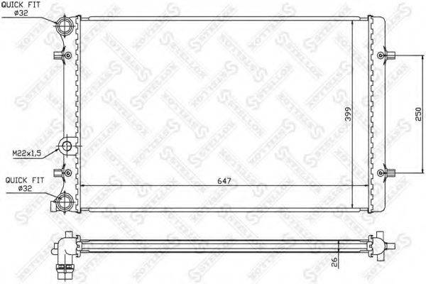 STELLOX 1025006SX Радіатор, охолодження двигуна