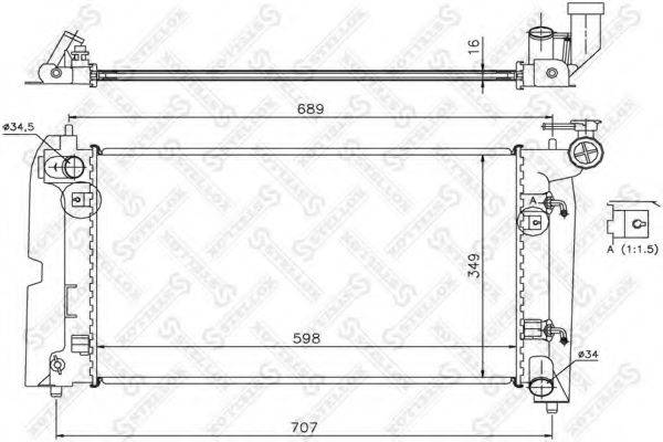 STELLOX 1025067SX Радіатор, охолодження двигуна