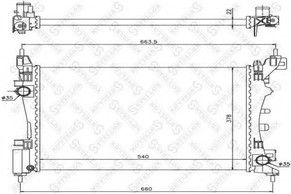 STELLOX 1025366SX Радіатор, охолодження двигуна