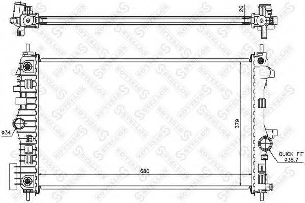 STELLOX 1026025SX Радіатор, охолодження двигуна