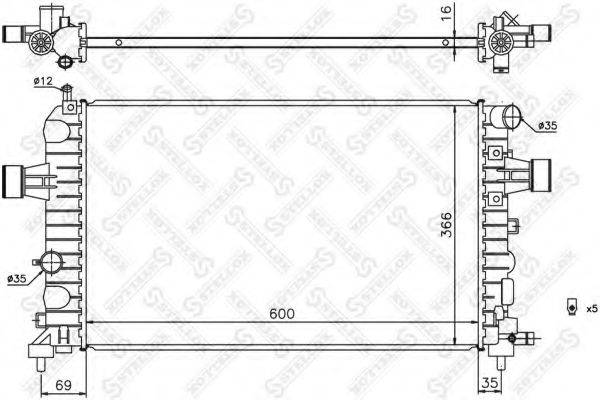 STELLOX 1026045SX Радіатор, охолодження двигуна