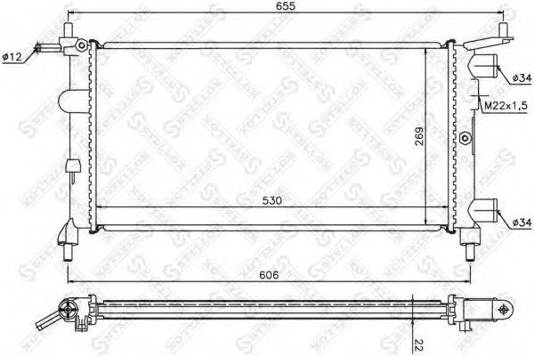 STELLOX 1026075SX Радіатор, охолодження двигуна