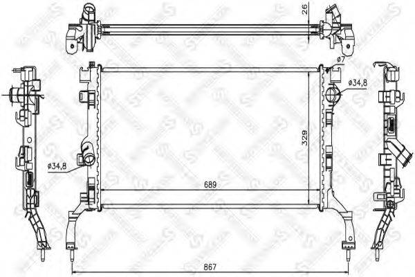 STELLOX 1026158SX Радіатор, охолодження двигуна