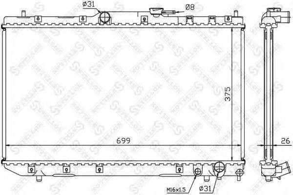 STELLOX 1026383SX Радіатор, охолодження двигуна