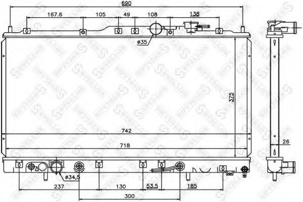 STELLOX 1026764SX Радіатор, охолодження двигуна