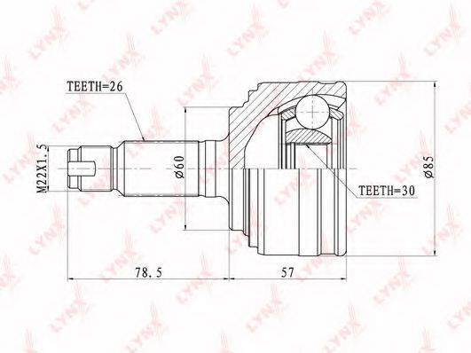LYNXAUTO CO3409 Шарнірний комплект, приводний вал