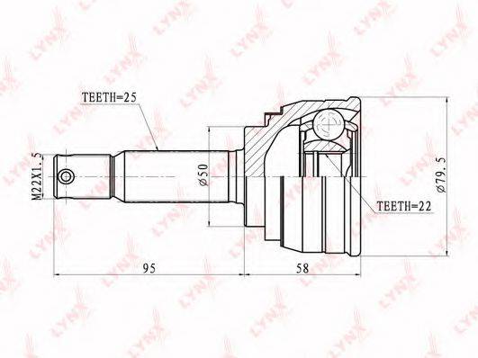LYNXAUTO CO3603 Шарнірний комплект, приводний вал