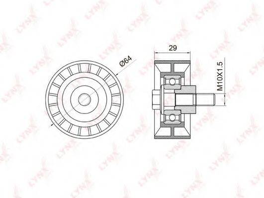 LYNXAUTO PB3006 Паразитний / Ведучий ролик, зубчастий ремінь