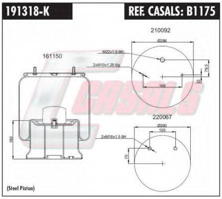 CASALS B1175 Кожух пневматичної ресори