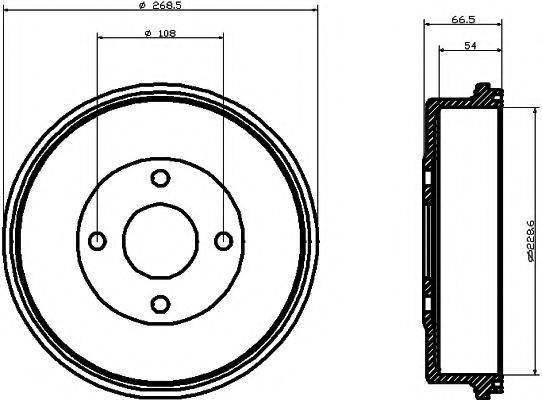 HELLA PAGID 8DT355300181 Гальмівний барабан