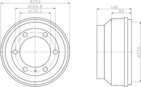 HELLA PAGID 8DT355300221 Гальмівний барабан