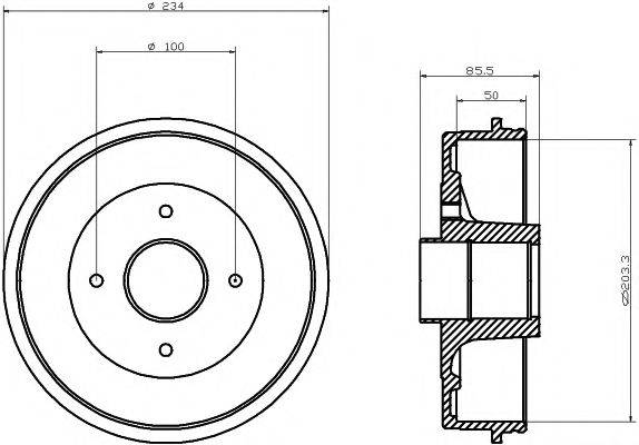 HELLA PAGID 8DT355300241 Гальмівний барабан