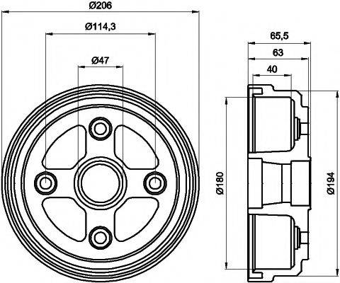 HELLA PAGID 8DT355300541 Гальмівний барабан