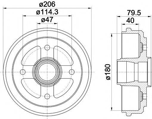 HELLA PAGID 8DT355300561 Гальмівний барабан