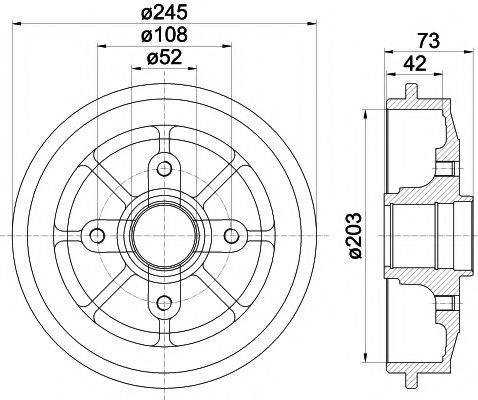 HELLA PAGID 8DT355300591 Гальмівний барабан