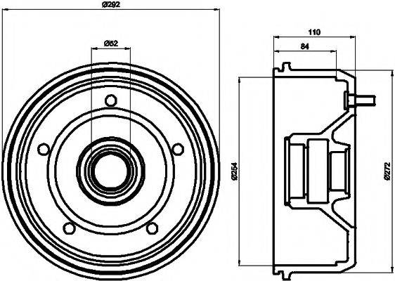 HELLA PAGID 8DT355300701 Гальмівний барабан