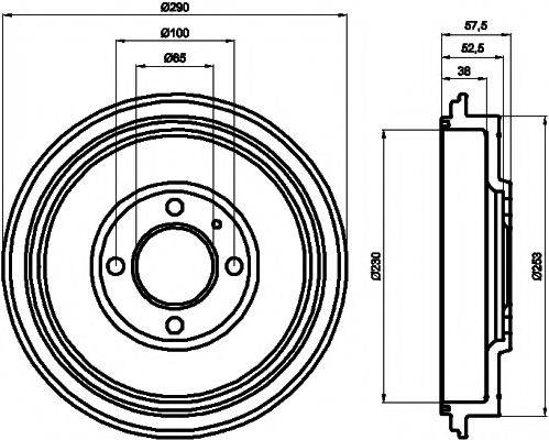 HELLA PAGID 8DT355300811 Гальмівний барабан