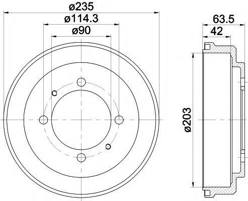 HELLA PAGID 8DT355300831 Гальмівний барабан