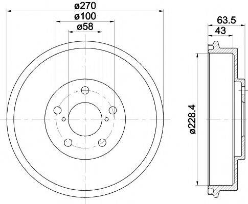 HELLA PAGID 8DT355300911 Гальмівний барабан