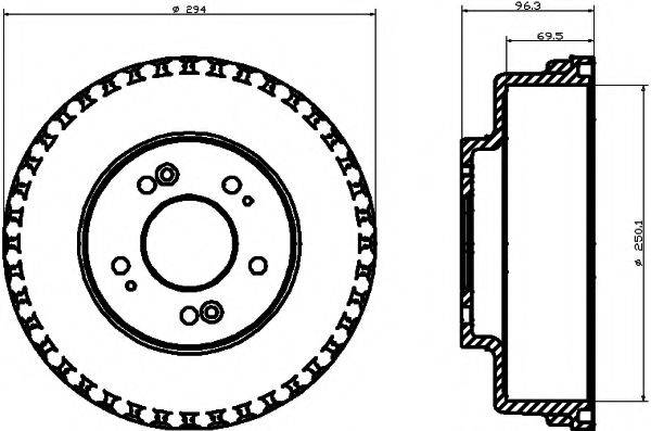 HELLA PAGID 8DT355300931 Гальмівний барабан