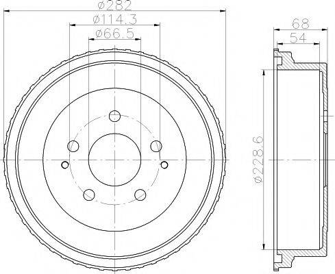 HELLA PAGID 8DT355301131 Гальмівний барабан