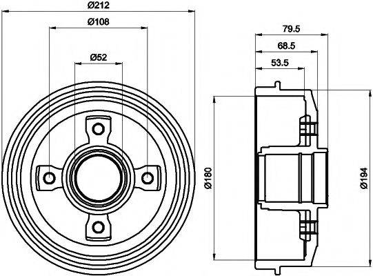 HELLA PAGID 8DT355301221 Гальмівний барабан