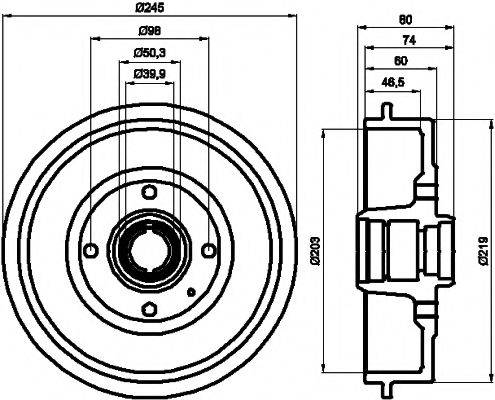 HELLA PAGID 8DT355301411 Гальмівний барабан