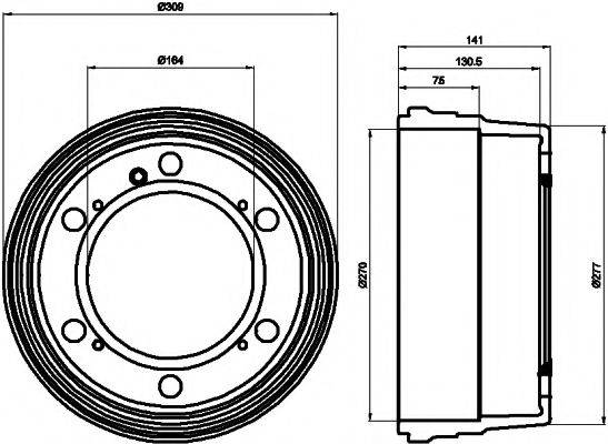 HELLA PAGID 8DT355301661 Гальмівний барабан