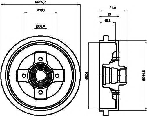 HELLA PAGID 8DT355301701 Гальмівний барабан