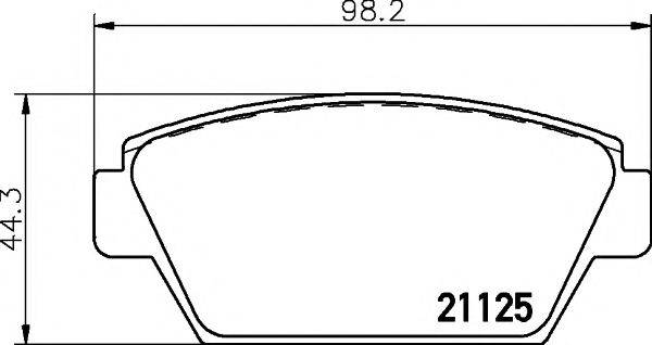 HELLA PAGID 8DB355006231 Комплект гальмівних колодок, дискове гальмо