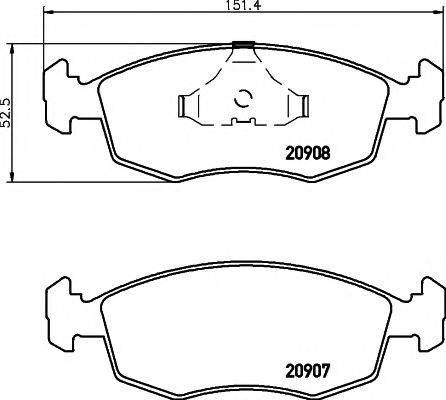 HELLA PAGID 8DB355007331 Комплект гальмівних колодок, дискове гальмо