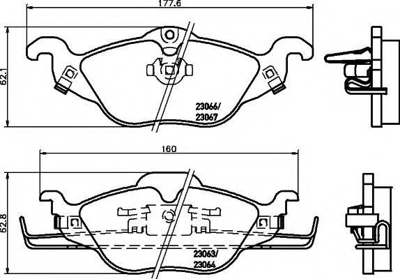 HELLA PAGID 8DB355008571 Комплект гальмівних колодок, дискове гальмо