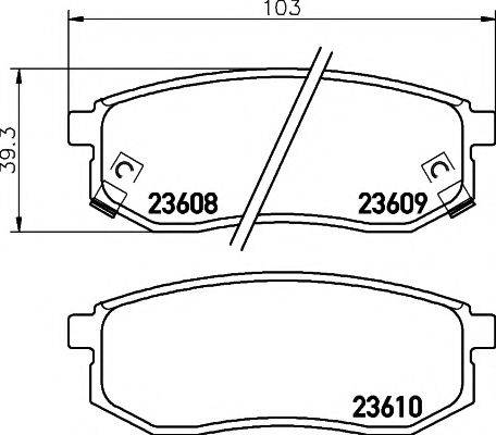 HELLA PAGID 8DB355010011 Комплект гальмівних колодок, дискове гальмо