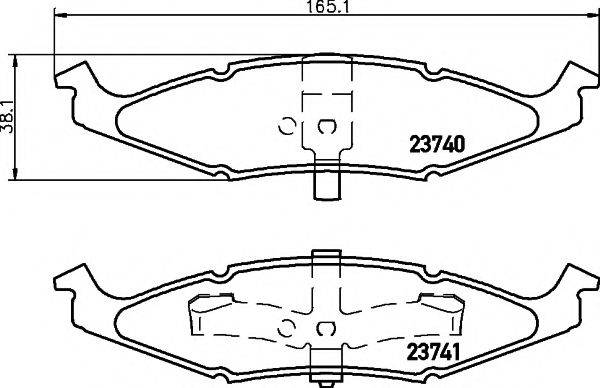 HELLA PAGID 8DB355010081 Комплект гальмівних колодок, дискове гальмо