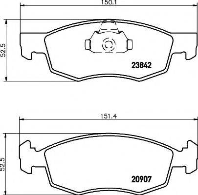 HELLA PAGID 8DB355010321 Комплект гальмівних колодок, дискове гальмо